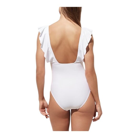 **NWT** J. Crew Pink Ruffle One Piece Swimsuit size 10 - Picture 3 of 9